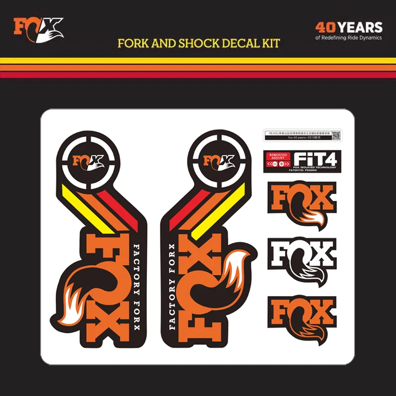 Details about / FOX Factory Series Fork 40 Orange Left /& Right Decals Set 40mm Stickers 2020