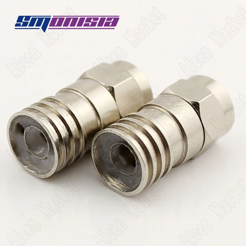 

smonisia 500pcs-1000pcs Cable TV Connector F Jack Full Copper Cold-pressing Digital TV Connector 75-5/RG6