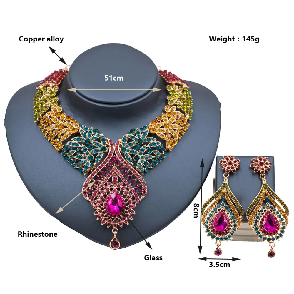 LAN дворец женский костюм Дубай комплект ювелирных изделий африканские бусы обручальное ожерелье и серьги Вечерние