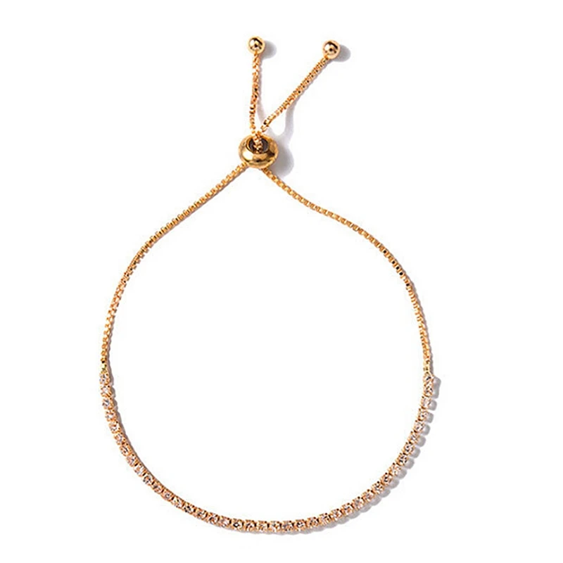 

Fashion Cubic Zirconia Tennis Bracelet Adjustable Bangles For Women Valentines Day Party Gifts New