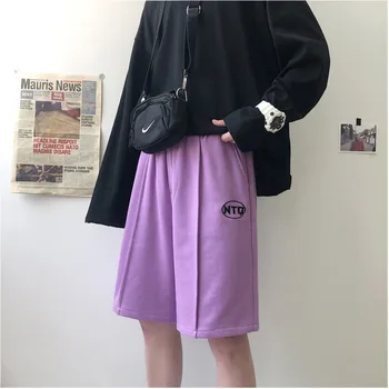 

Male Summer Loose Comfortable Casual Trend Cotton Sweatpants Youth Solid Color Men's Streetwear Wild Hip Hop Fashion Shorts Men