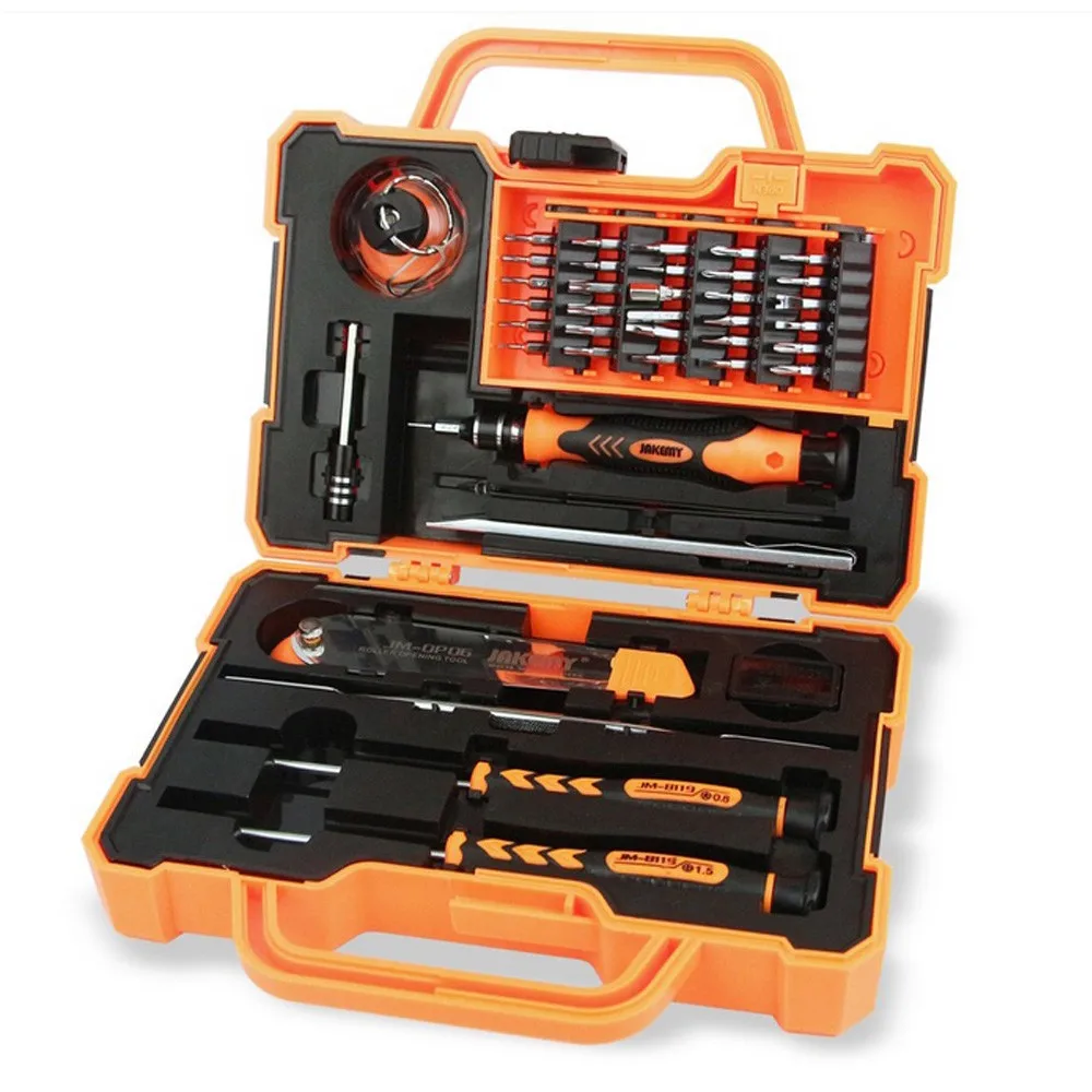 JAKEMY Chính Xác 45 trong 1 Tháo Sửa Chữa Tool Set Multi Bits Screwdriver với Nhíp Thích Hợp cho PC/Điện Thoại/máy tính xách tay