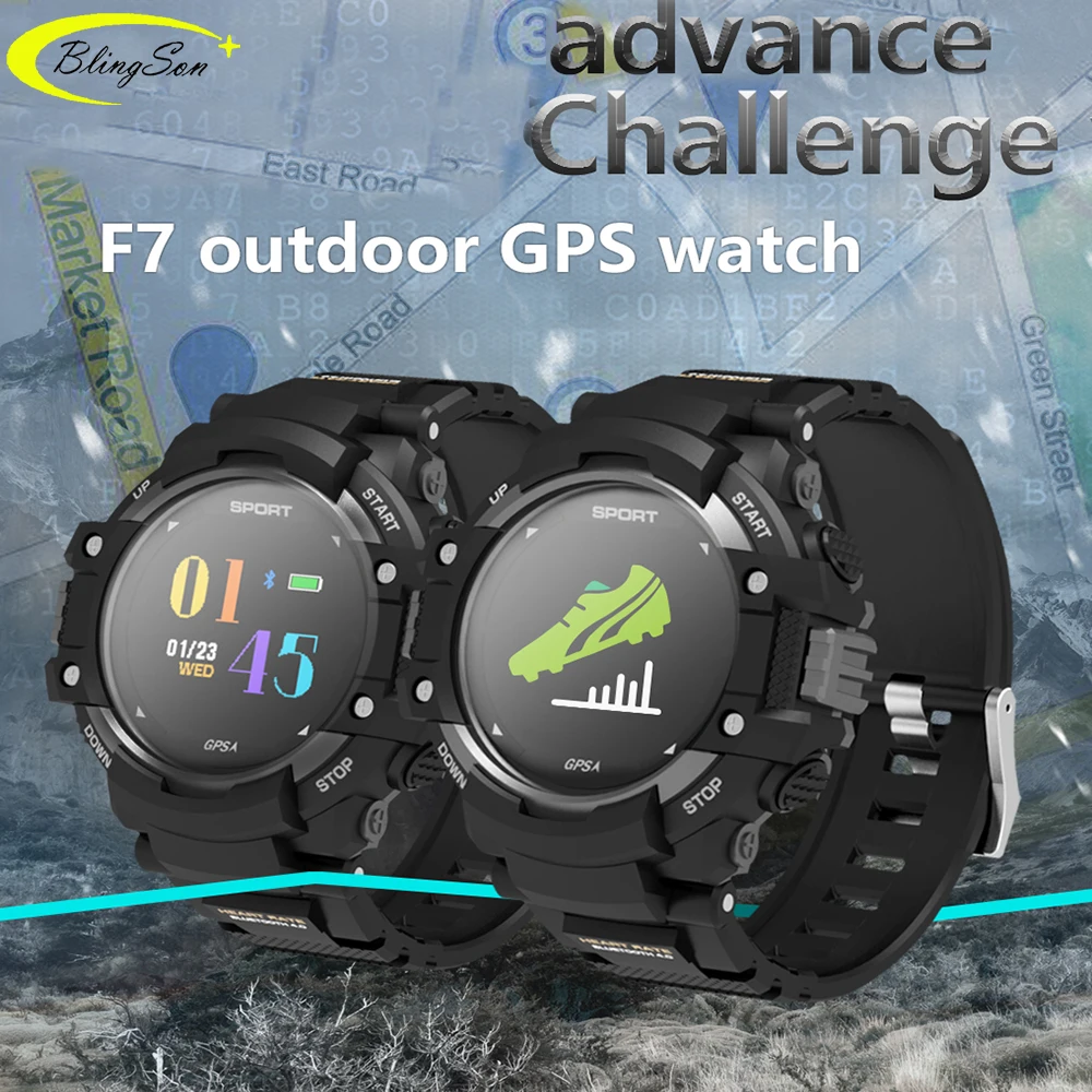 F7 gps Смарт часы Цвет ЖК дисплей в реальном времени монитор сердечного ритма