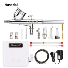 Nasedal Аэрограф автоматический стоп/Запуск компрессора комплект двойного действия сенсорный переключатель воздуха щетка пистолет-распылитель торт гвоздь Автомобильный режим живопись инструмент
