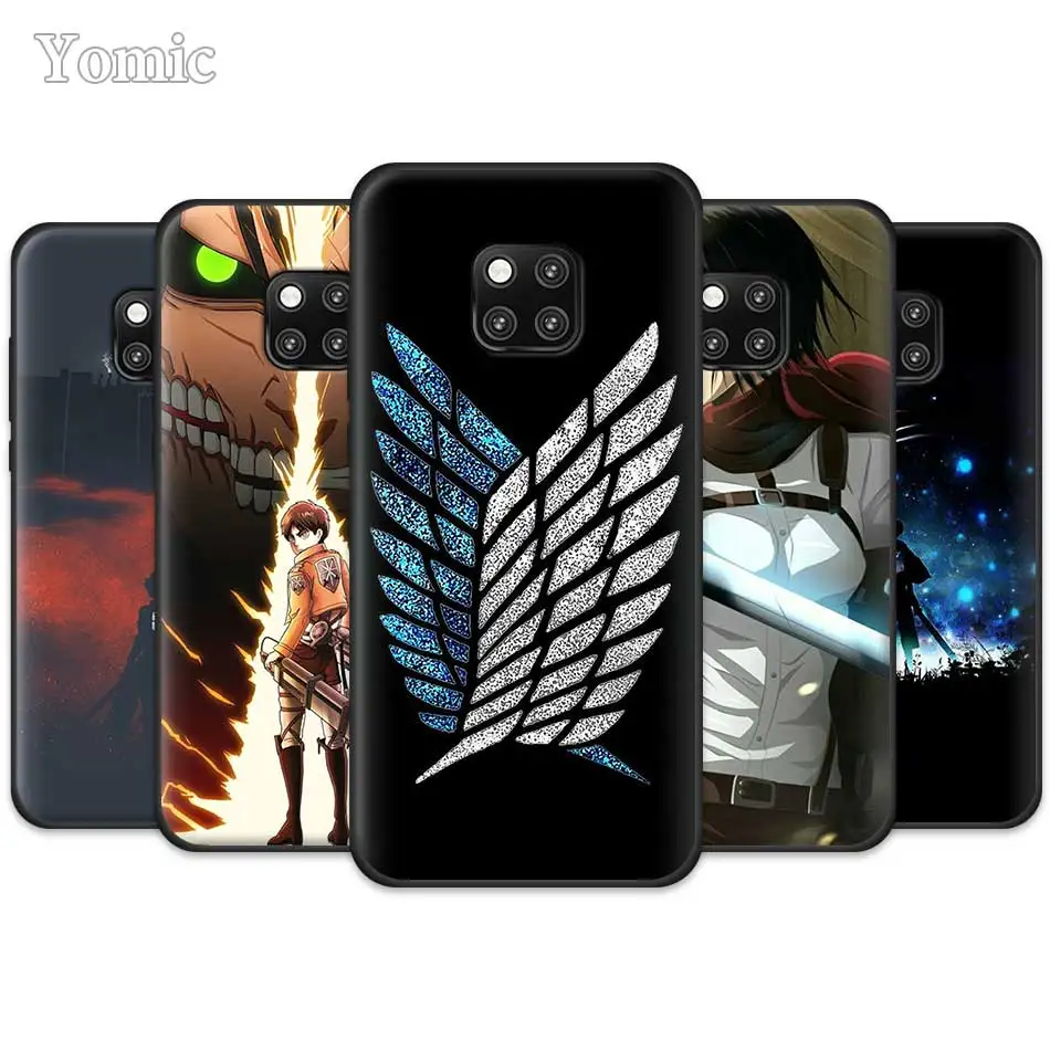 

Anime Japanese attack on Titan Black Case for Huawei Mate 20 Pro 10 20 Lite P20 P30 Pro Honor 20 Lite 20 Pro Silicone Case Cover