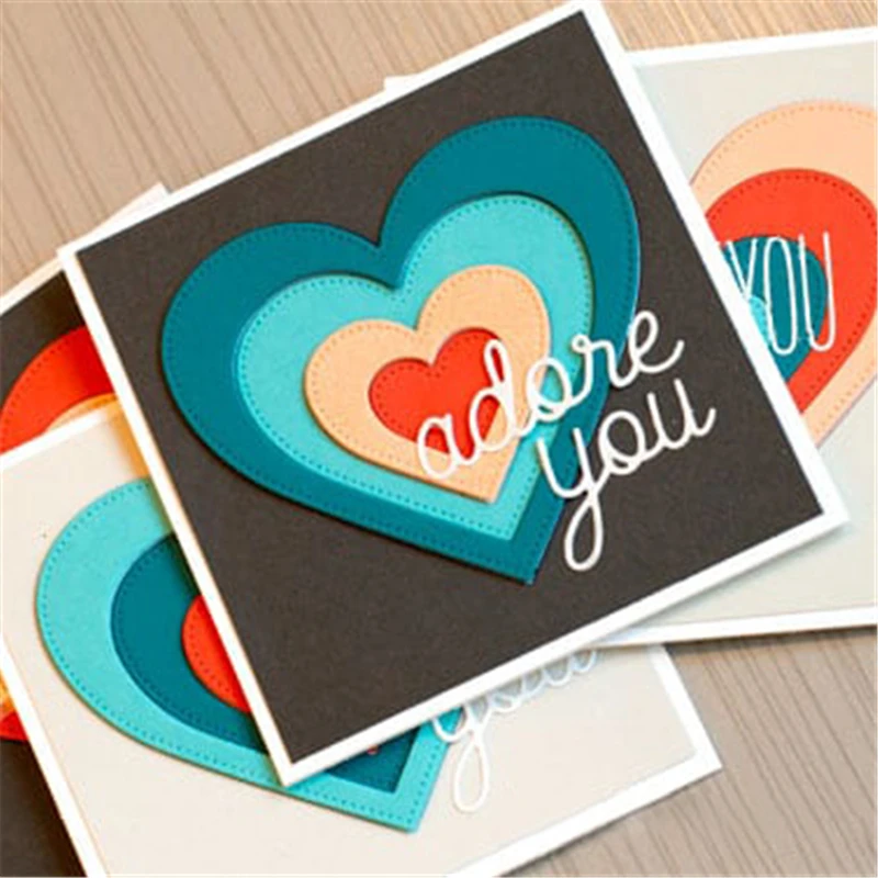 

Eastshape Heart Adore Letter Adore Metal Cutting Dies Scrapbooking for Card Making Album Embossing Crafts Square Frame Die Cuts