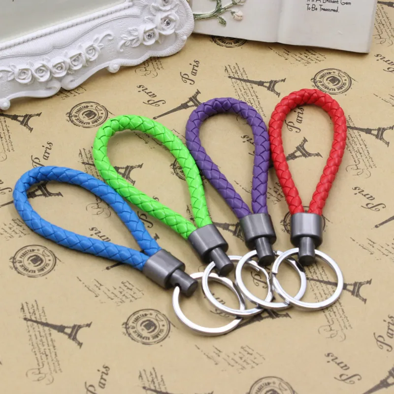 

Missxiang 2018 New Arrival Unisex Braided Leather Rope Handmade Waven Keychain Zinc Alloy Key Chain Car Key Ring Chaveiro