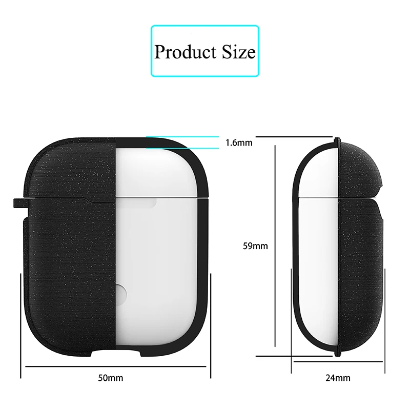 Матовый чехол для наушников Airpods 1 2 Модный Блестящий Мягкий с полным покрытием