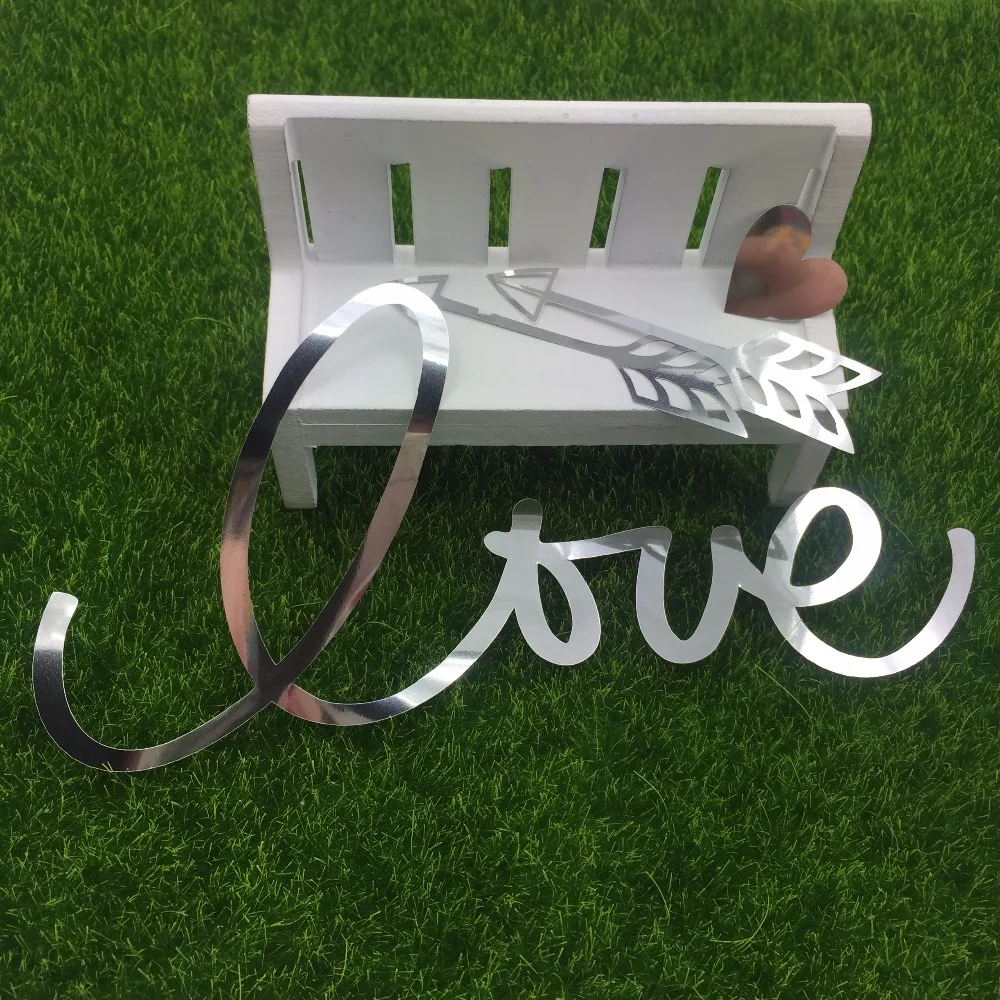 Happymems нашивки с надписью Love and Arrow из серебряной фольги для нанесения утюга на