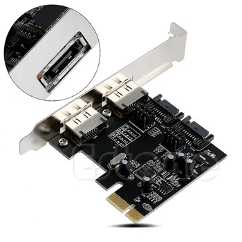 

6Gbps PCI-E PCI Express To SATA 3.0 ESATA SATA III 2-Port Card Converter Adapter