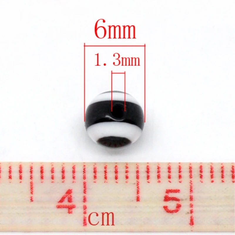 Doreen Box 500 шт Смешанные случайный многоцветный глаз полоса Смола бусины 6 мм Диаметр. Для самостоятельного изготовления ювелирных изделий фурнитура Аксессуары