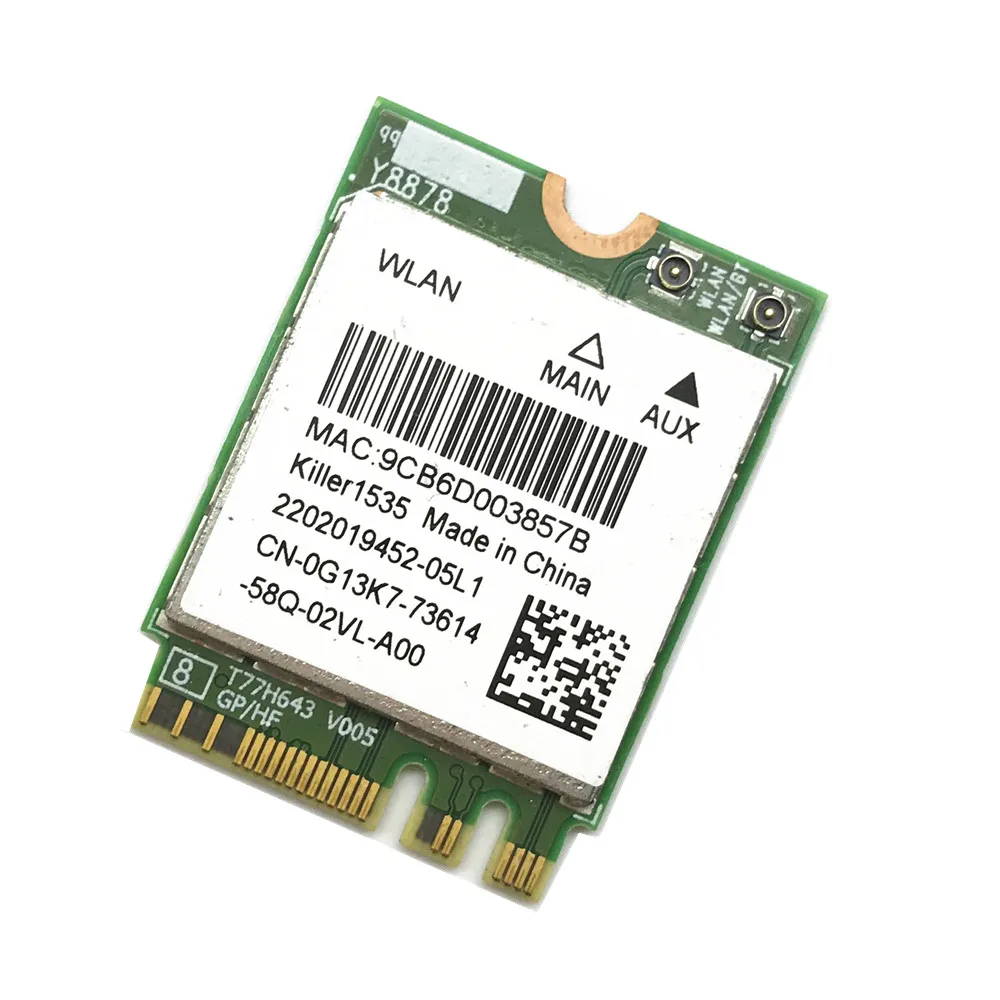 Для MSI GT72/GT80/GS60/GE62/GE72/PE60/PE70 Dell Alienware 13 R2 17 Killer 1535 Atheros QCNFA364A 802.11ac NGFF карта|Сетевые