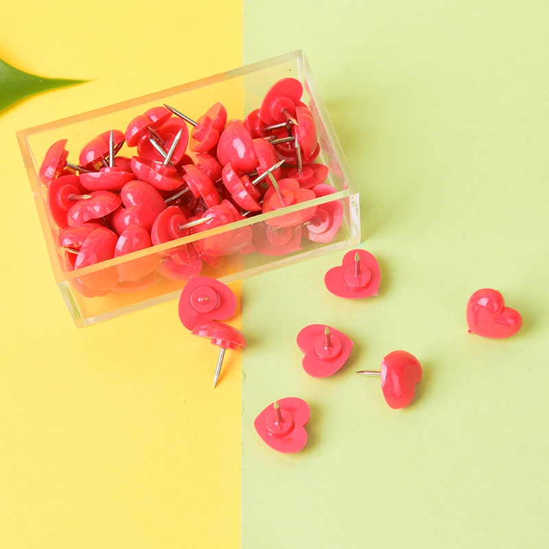 50 шт./компл. креативный Романтический в форме сердца pushpin милый розовый thumbtack