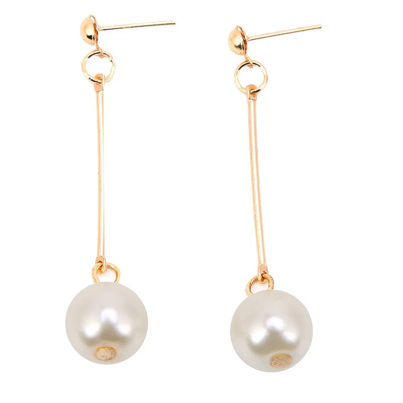 EK478 Long Tassel Simulated Pearl Drop Earrings for Women Gift Bijoux Korean jewelry OL Gold Color Pendientes boucle d'oreille - Image 3