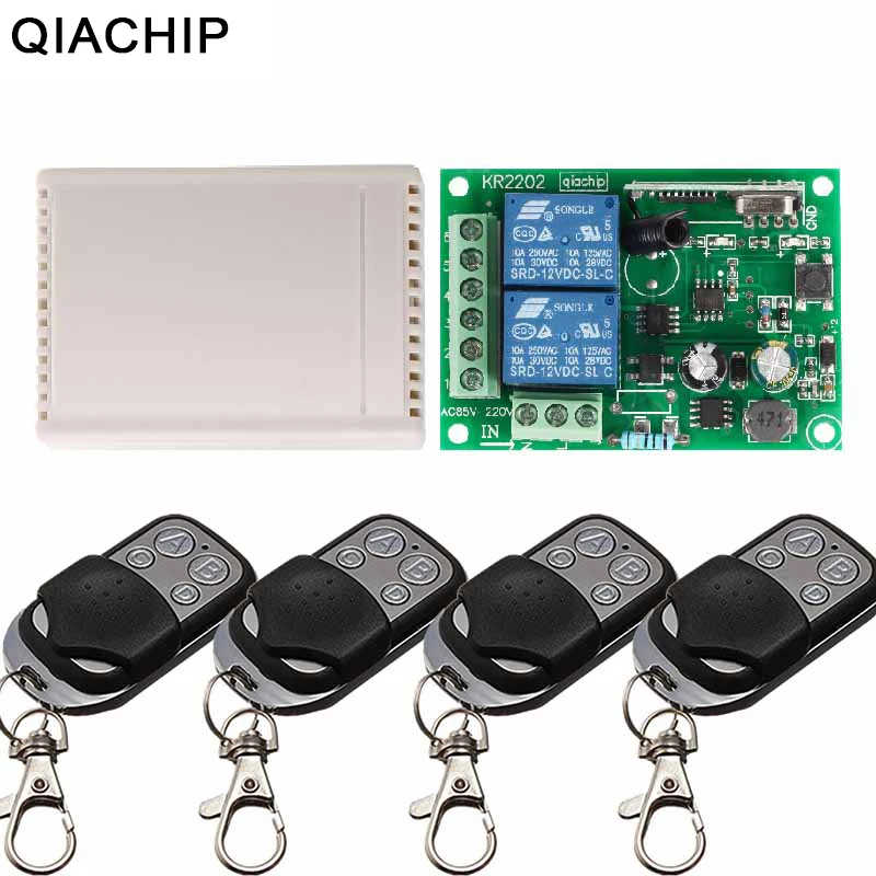 QIACHIP 433 МГц Беспроводной удаленного Управление переключатель AC 85 V 110 220 2CH реле