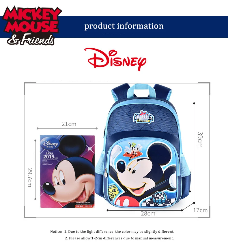 Disney бренд Микки Классический рисунок студент Back Pack Дети сумка Детская рюкзак школьный для мальчиков и девочек Bagpack Класс 1-6