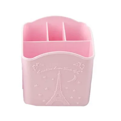 Косметические кисти ручки держатель для хранения коробка 4 отделения пустая коробка для хранения комплект щетка Tower для туалетного столика косметическая коробка 3 цвета - Handle Color: pink