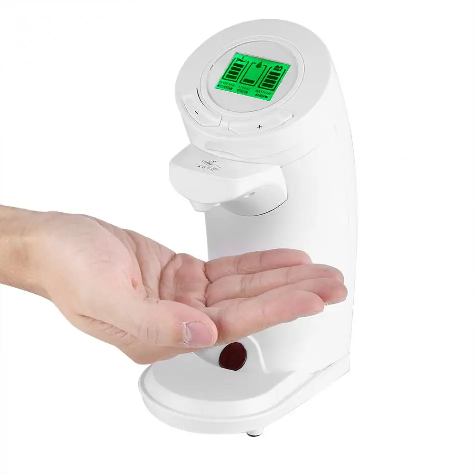 

Fdit LCD Display Automatic Soap Dispenser 300MLTouchless IR Sensor Soap Liquid Dispenser Hands Free Bathroom Kitchen Sanitizer
