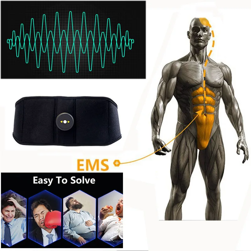 Waist Trimmer Vibration Belt Abdominal Muscle Exercise EMS Massager Waist Trainer Fat Burning Weight Loss Gym Fitness Machine