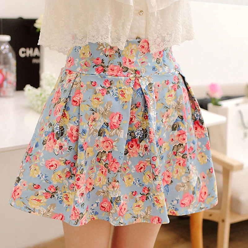 summer Sweet Above Knee Empire floral skirts sweet flower