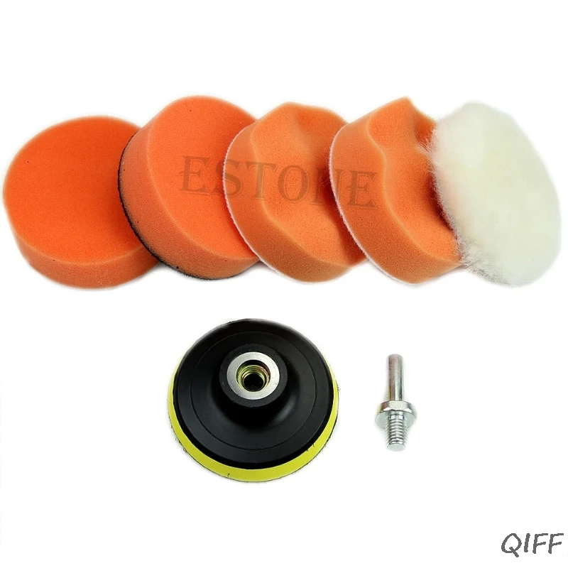 

High Gross 75mm 3" Polishing Buffing Pad Kit for Car Polisher Buffer New Mar28