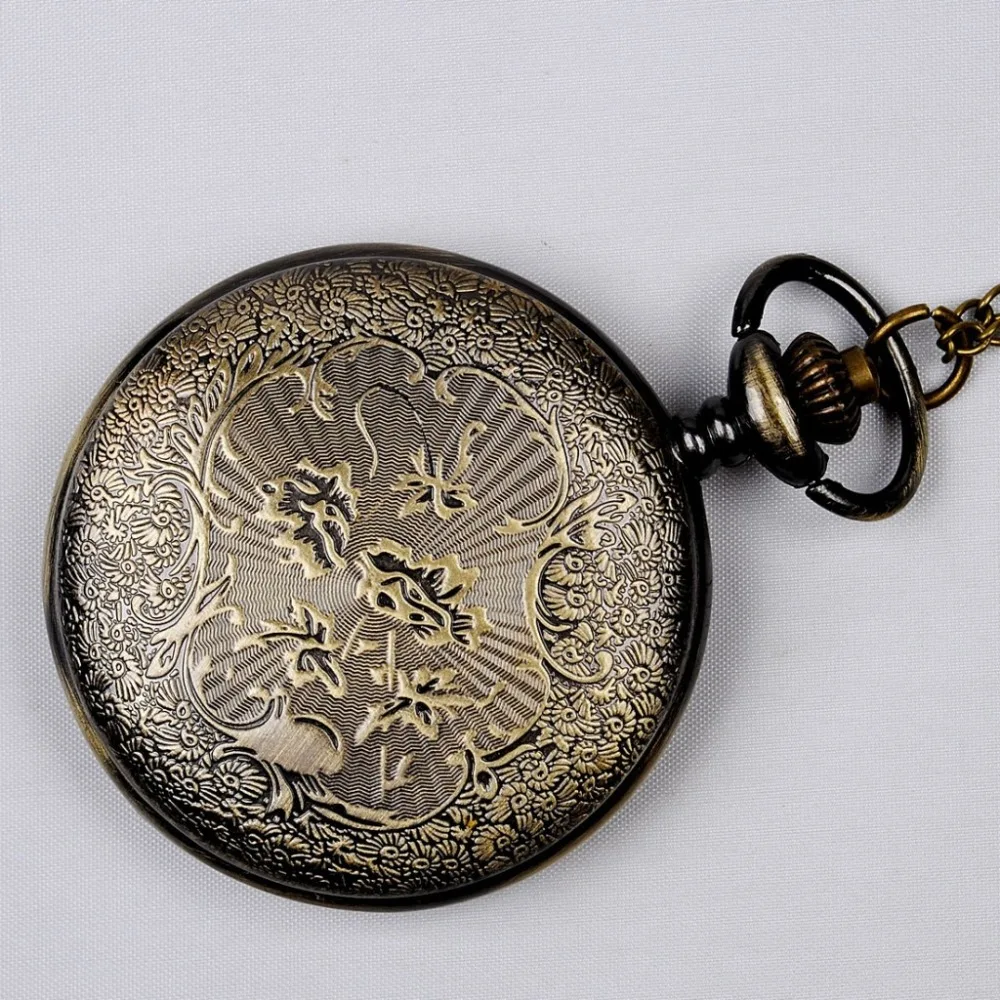 Винтажные очаровательные черные унисекс модные кварцевые карманные часы в стиле стимпанк с римскими цифрами для женщин и мужчин ожерелье подвеска с цепочкой подарки