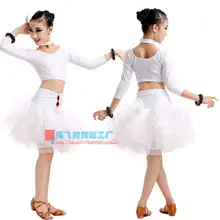 Костюм для латинских танцев для взрослых топ с кружевными рукавами+ короткая юбка, 2 предмета для женщин/детский конкурс латиноамериканских танцев, комплекты S-4XL