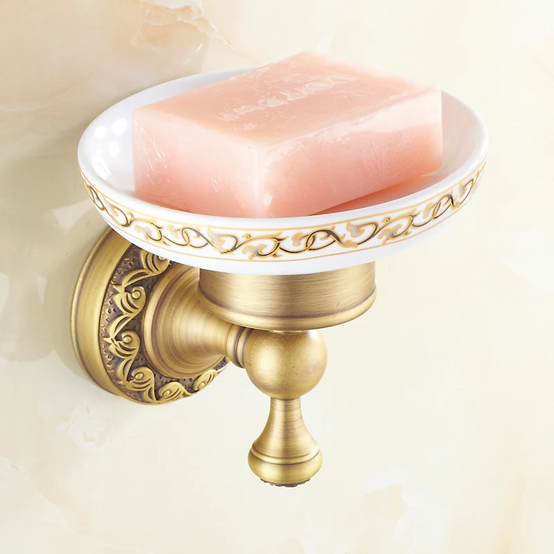 

All-copper European-style antique soap dish Soap dish Soap box Chinese-style printing pure copper bathroom hardware LO814515