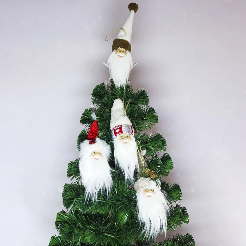 Белая борода Санта Клаус вина покрывает Ёлочные наконечники домашнего декора украшения елки Декор милые подарки детям