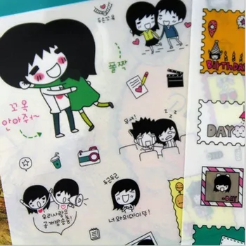 

Korean Fashion Lovely Creative Sticker Lover Couple Diary Life Calendar Notebook Label Decoration Scrapbook 5 Sheets/set