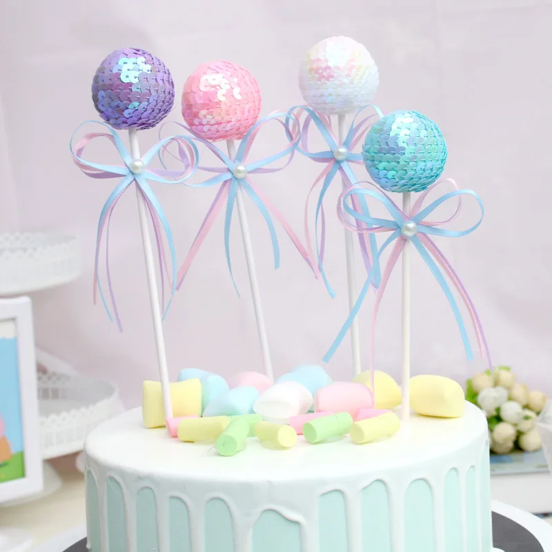 

4cm lollipop Cake Topper flag baking decoration happy birthday Cake decoration wedding party baby shower embellishment kids toys