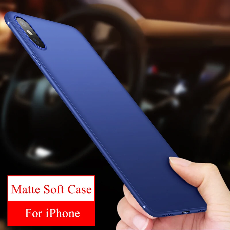 

Matte TPU Soft Case For iPhone 7 Case For iPhone X XS Max XR 7 8 Plus SE 5 5S 6 6S Plus Frosted Ultra Silicon Phone Cover Capa