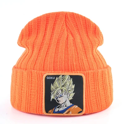 Модные dragon ball вязанные шапочки Skullies вязаные шапочки зимние, шапки для мужчин крутые Гоку beanie cap женские осенние повседневные Шапки chapeau femme - Цвет: ORANGE