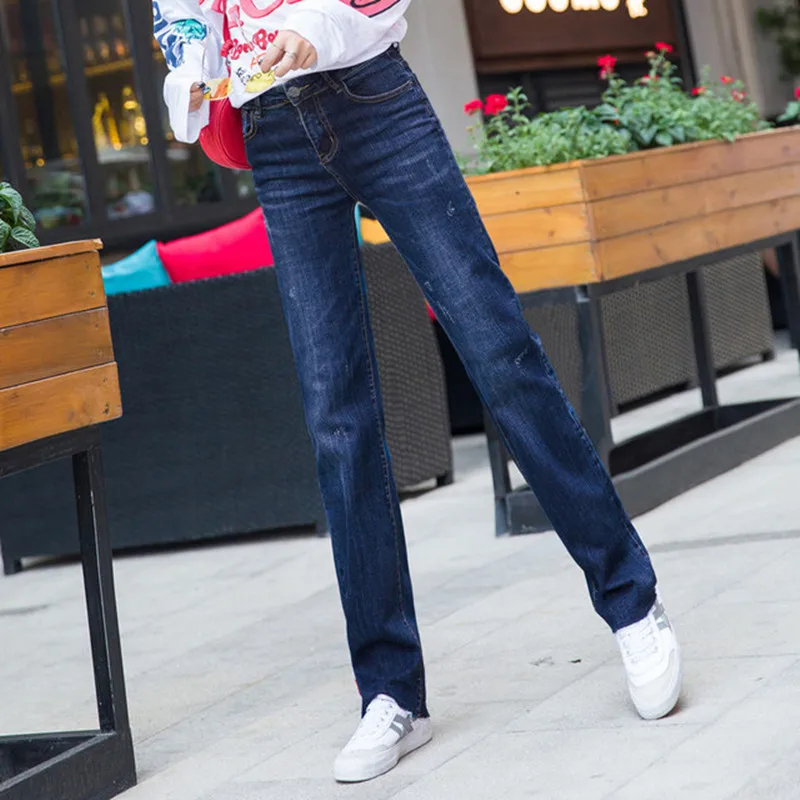 

Women Plus Size Slim Straight Jeans High Waist Oversized Denim Pants Fashion Casual Extra Long Wide Leg Maxi Cowboy Trousers