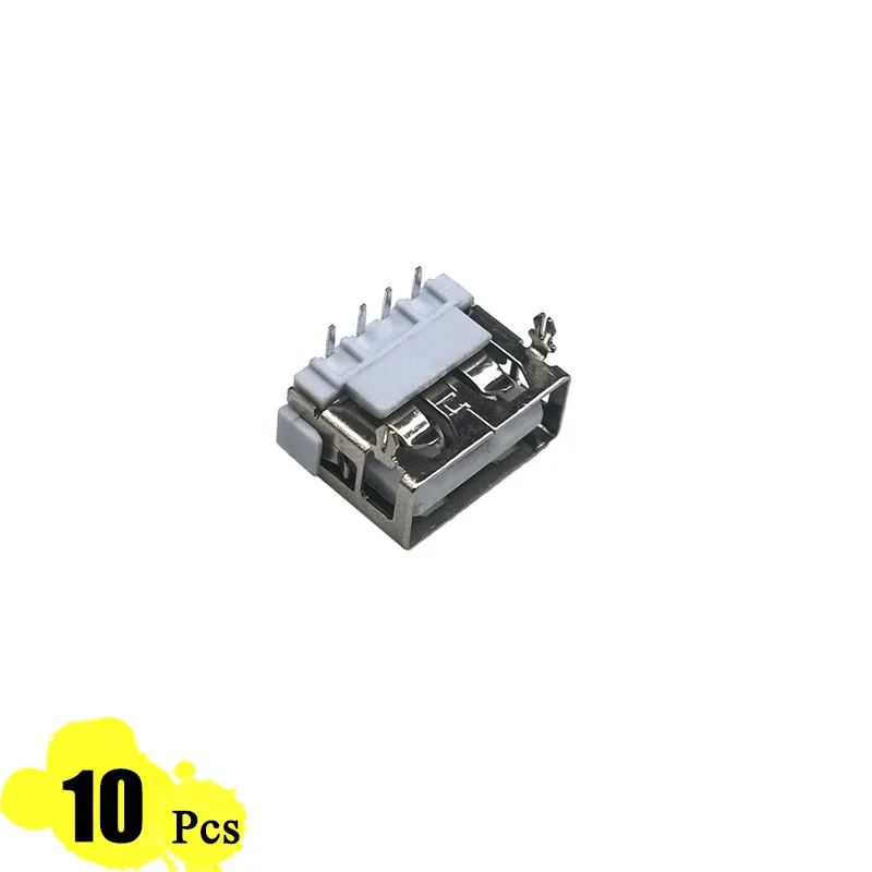 10 шт./лот короткий корпус белый Тип A 13*10 гнездо USB 4 контактный разъем розетка с