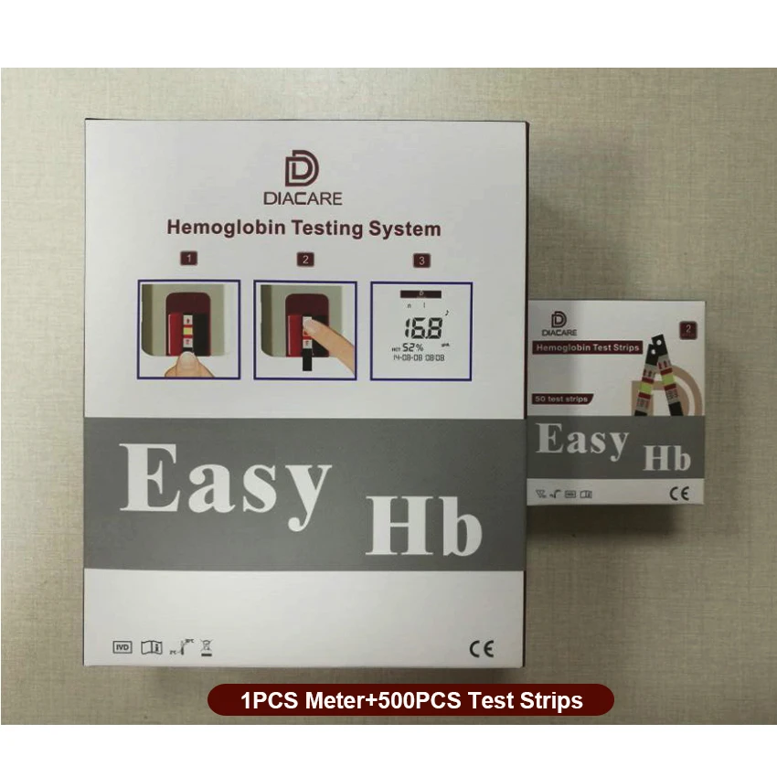 

1PCS Hemoglobin Test Machine with 500PCS Test Strips/POCT Hemoglobin Meter/ Hemoglobin Analyzer