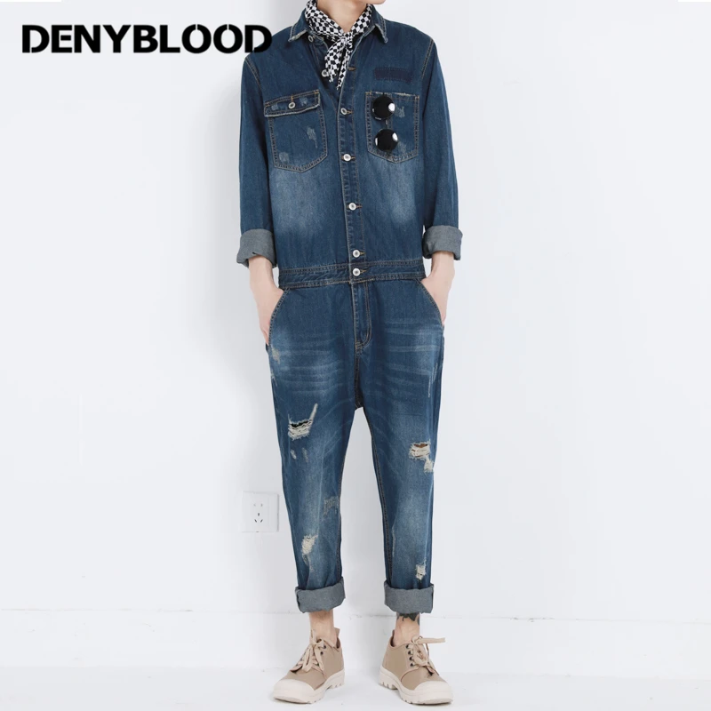 full sleeve denim jumpsuit
