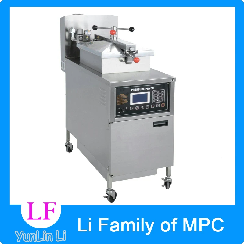 24L Gas Fryer Computer Control Digital LCD KFC Chicken Oil Pressure Fryer with Oil Pump PFG-600
