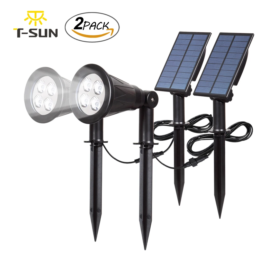 T-SUNRISE 2PACK Solar Spotlight Outdoor lighting Solar Lamp Waterproof Solar Lights Garden Tree Yard solar Separately Light