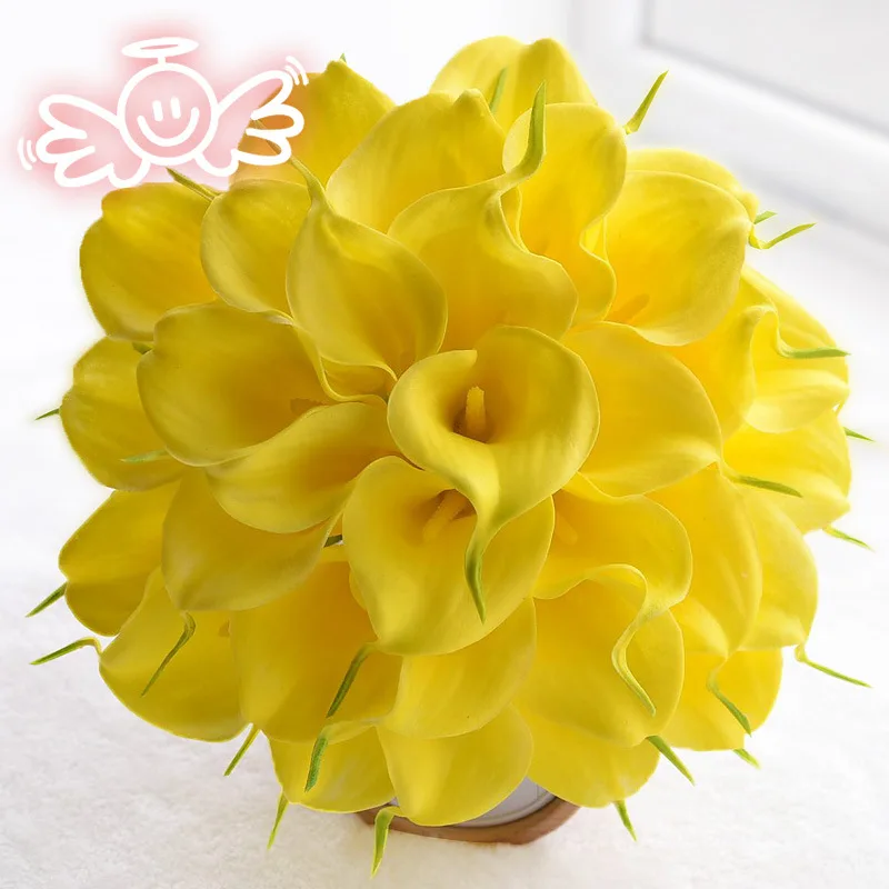 wedding bridal bouquet white yellow  (1)