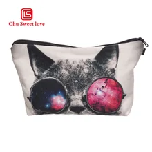 3D Cat Printing Cosmetic Bags Cute Organizer Women Makeup Necessaries For Travel Ladies Storage Makeup Bags Toiletry Bag deanfun 3d printing pug cosmetic bags women travelling makeup organizer necessaries dropshipping 50905