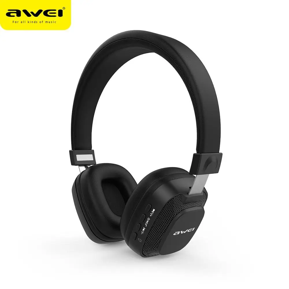 Новые AWEI A760BL v4.2 Bluetooth наушники объемного 3D стерео Беспроводная гарнитура со вспышкой Шум снижение - Цвет: black