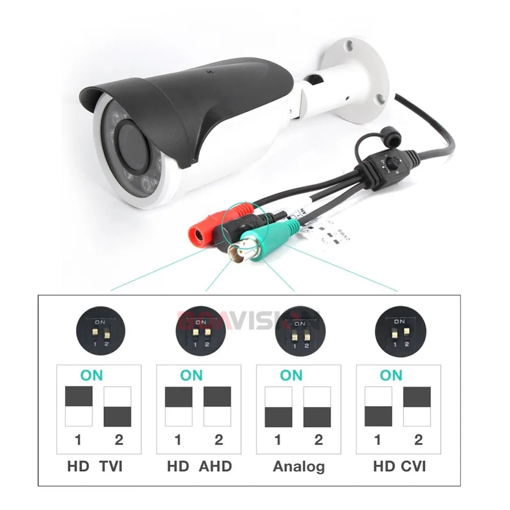  1080P AHD Camera 2MP 4 IN 1 AHD/CVI/TVI/CVBS Camera CCTV Security Outdoor 0.001Lux Low LuxOSD Meun  - 33000411530