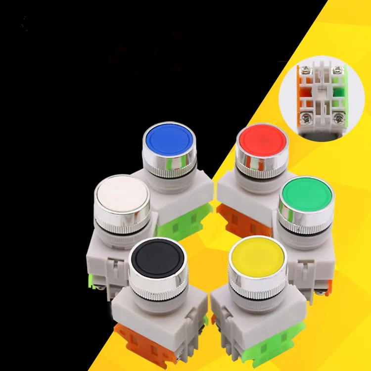 10pcs Since the reset switch LAY37 11 bn Y090 flat button does not lock