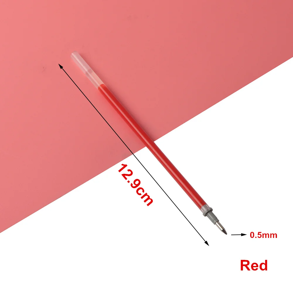 10 шт., высококачественный рефил для ручки для офиса, гелевая ручка, аксессуары для заправки 0,5 мм/0,7 мм, 3 цвета, инструменты для письма чернилами, материал Escolar - Цвет: red ink 0.5mm