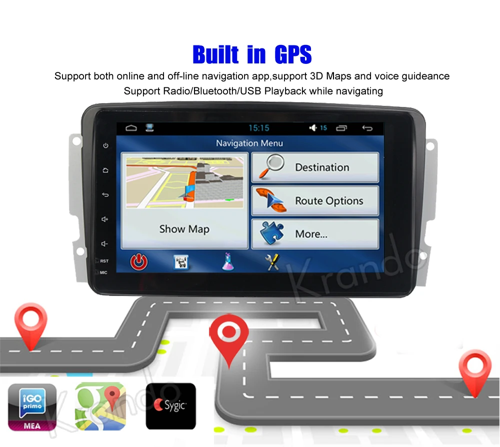 krando android car radio gps for benz W203 navigation multimedia system&nbsp; (6)