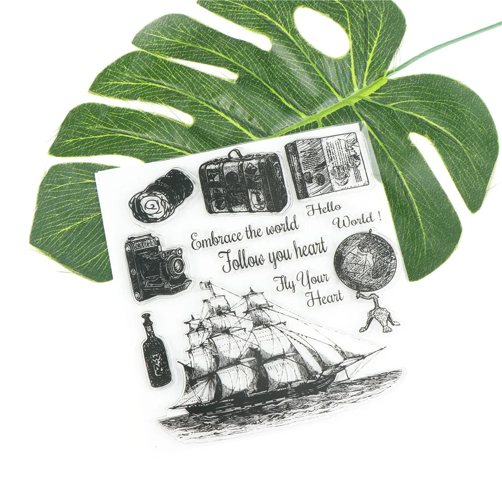 Sailboat Camera Global Travel Clear Stamp Romantic Seal Scrapbooking/Photo Album Decor