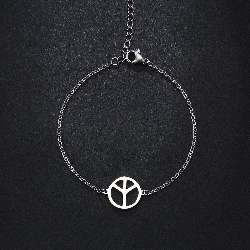 CACANA Stainless Steel Bracelet For Women Man Round Gold And Silver Color Pulseira Feminina Lover's Engagement Jewelry