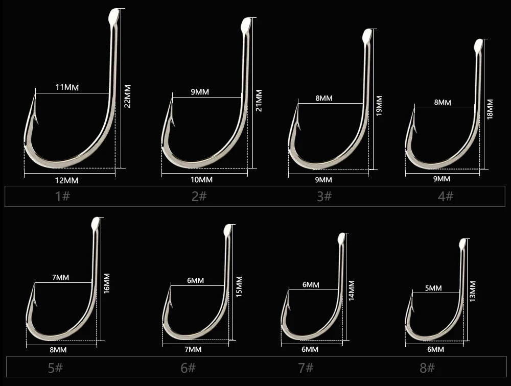 FTK 421N 1#-8#100 шт./лот изогнутые крючки из высокоуглеродистой стали крючок для морской рыбалки крючки для рыболовных снастей