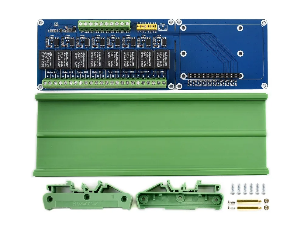 Плата расширения Waveshare RPi (B) с 8-канальный реле для Raspberry Pi A +/B +/2B/3B/3B +